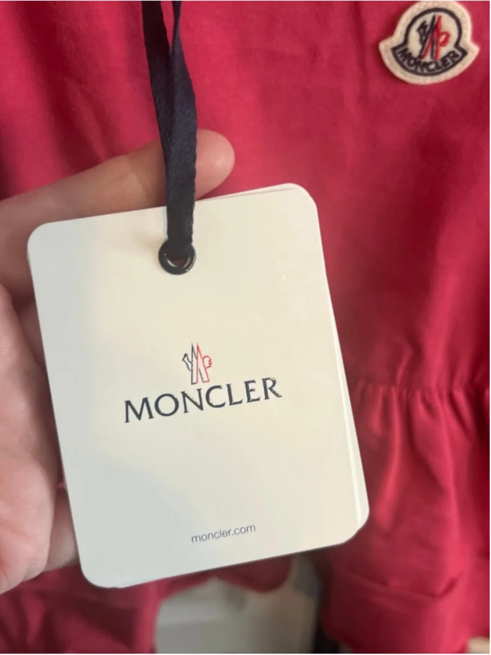 NWT MONCLER Red Kids' Ruffle T-Shirt Dress 6/9 Months